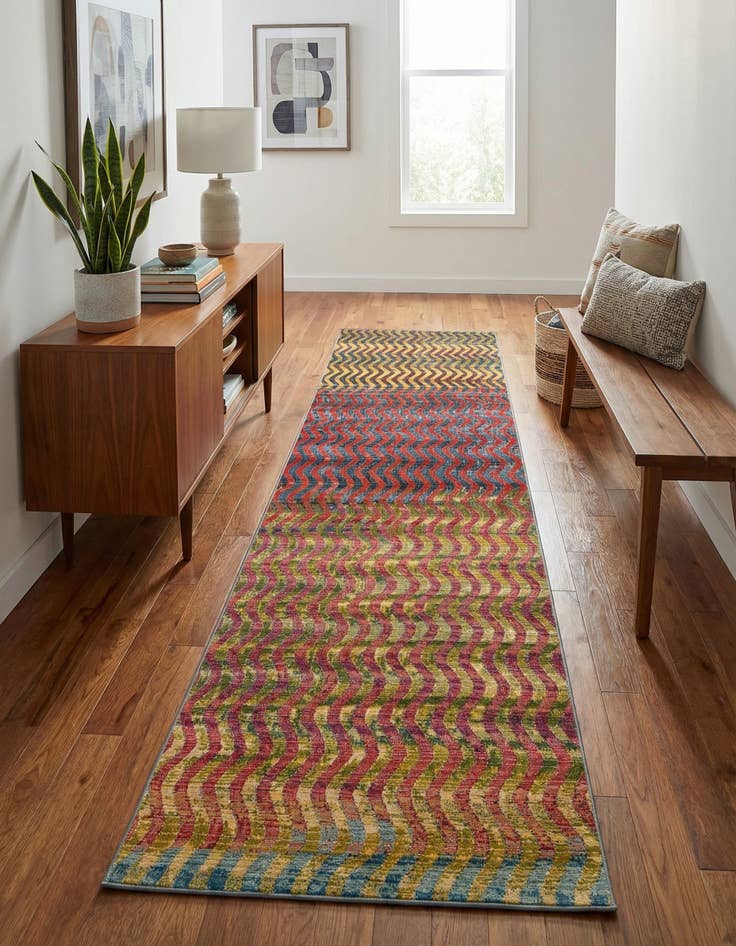 Detail image of 2' 7 x 12'  Washable Modern Indoor / Outdoor Runner Rug