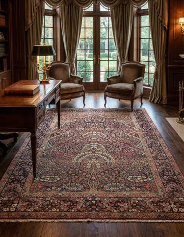 4' 7 x 7' 5 Hand Knotted Kerman Persian Rug