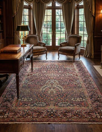 4' 7 x 7' 5 Hand Knotted Kerman Persian Rug