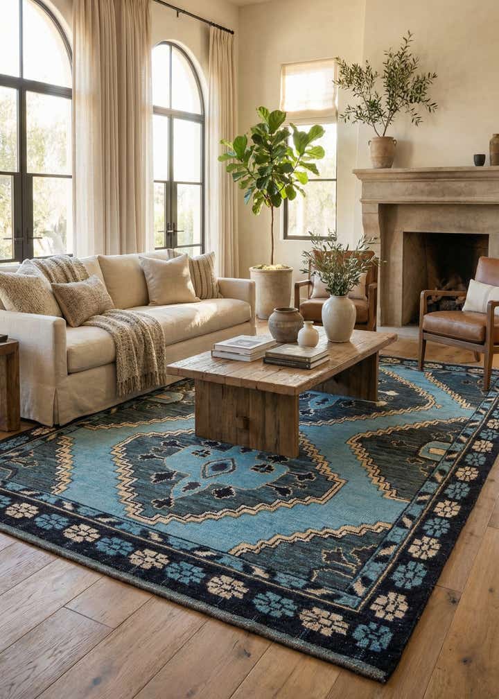 8' 10 x 12' 7 Hand Knotted Moroccan Wool Rug