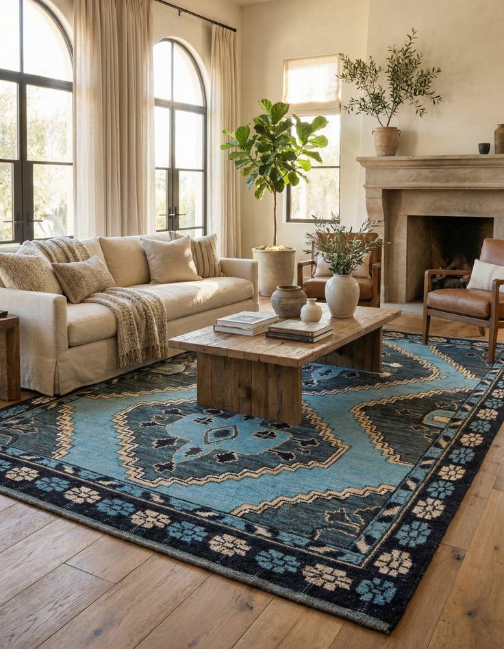 Detail image of 8' 10 x 12' 7 Hand Knotted Moroccan Wool Rug