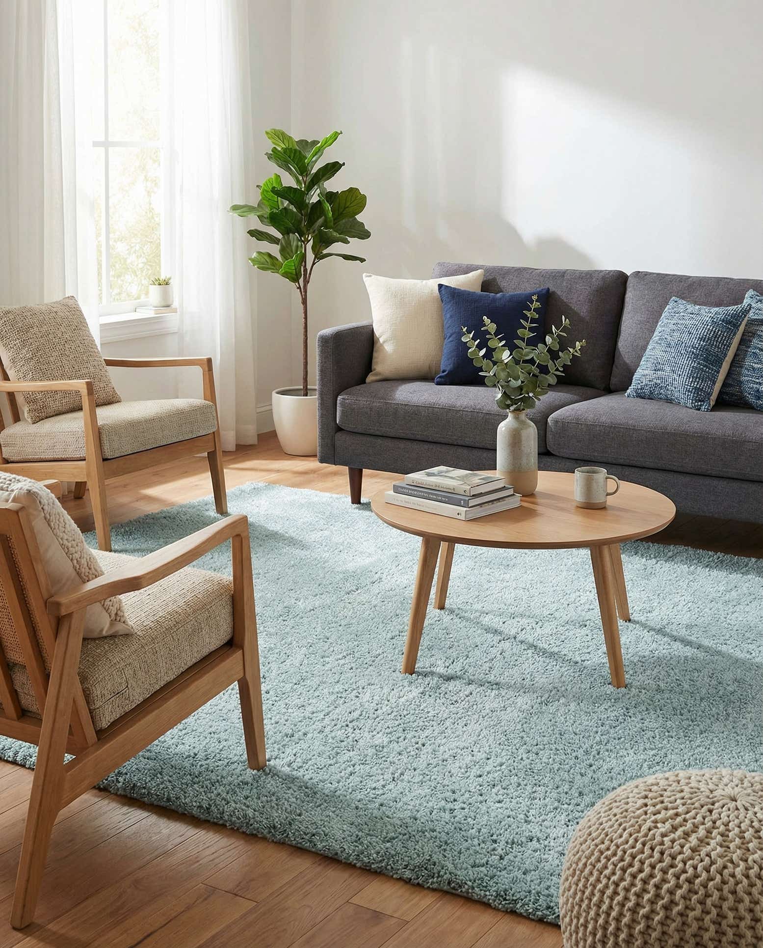 7' x 10' Soft Solid Shag Rug