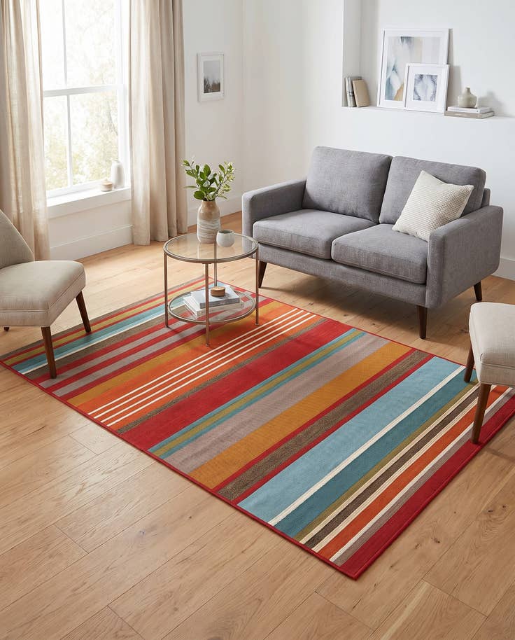Detail image of 4' x 6' Easy-Clean Modern Indoor / Outdoor Rug