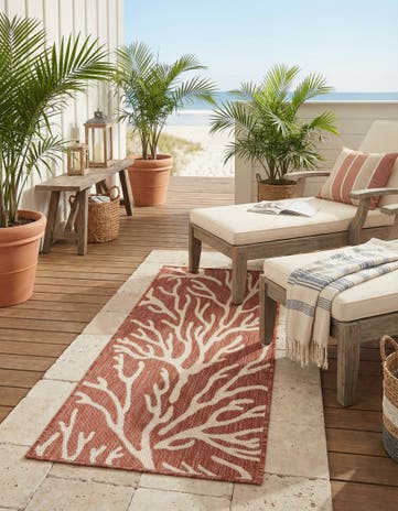 2' x 4' Easy-Clean Coastal Indoor / Outdoor Runner Rug