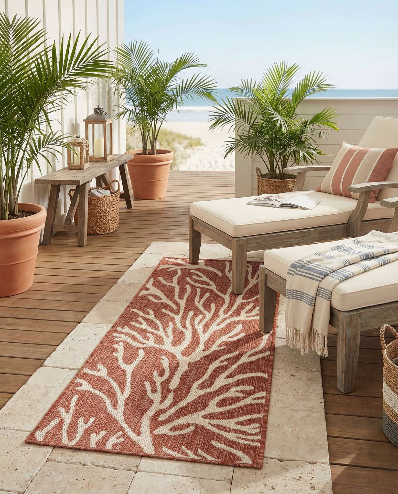 2' x 4' Easy-Clean Coastal Indoor / Outdoor Runner Rug