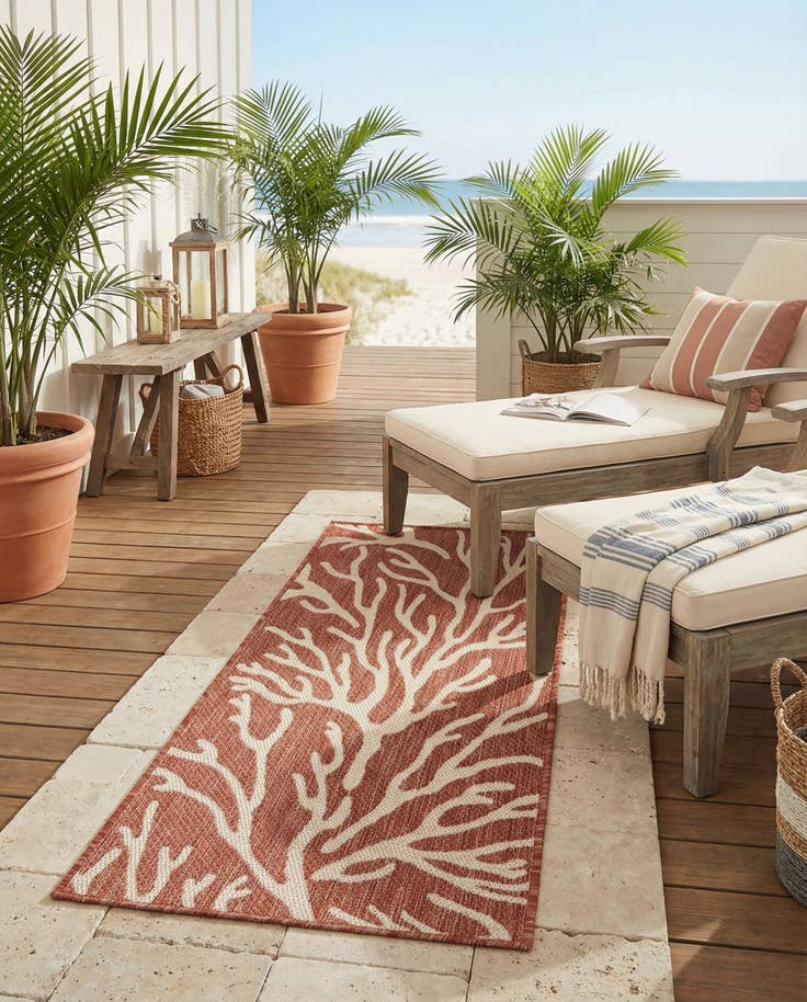 Detail image of 2' x 4' Easy-Clean Coastal Indoor / Outdoor Runner Rug
