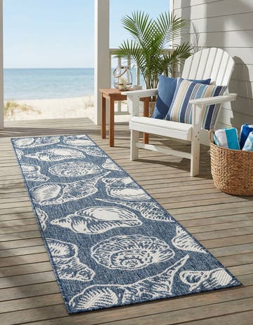 2' x 8' Easy-Clean Coastal Indoor / Outdoor Runner Rug