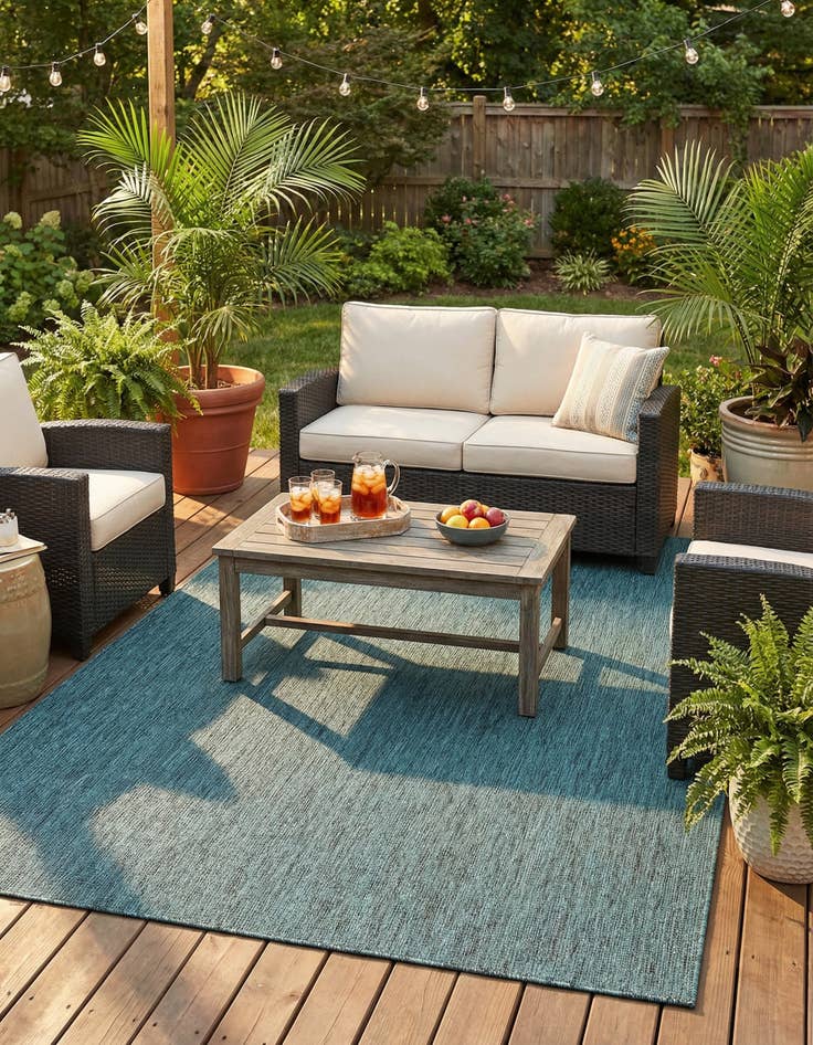 Detail image of  6' x 9'  Washable Solid Indoor / Outdoor Rug