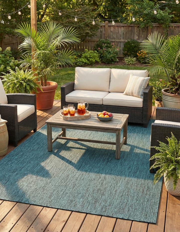 6' x 9' Easy-Clean Solid Indoor / Outdoor ...