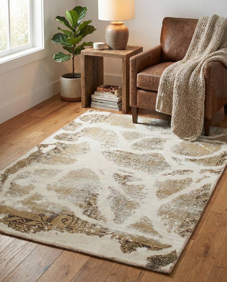 Detail image of 3' 6 x 5' Hand Knotted Ultra Vintage Persian Wool Rug