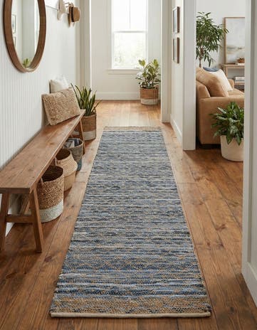 2' 7 x 13' 1 Hand Woven Chindi Trellis Runner Rug