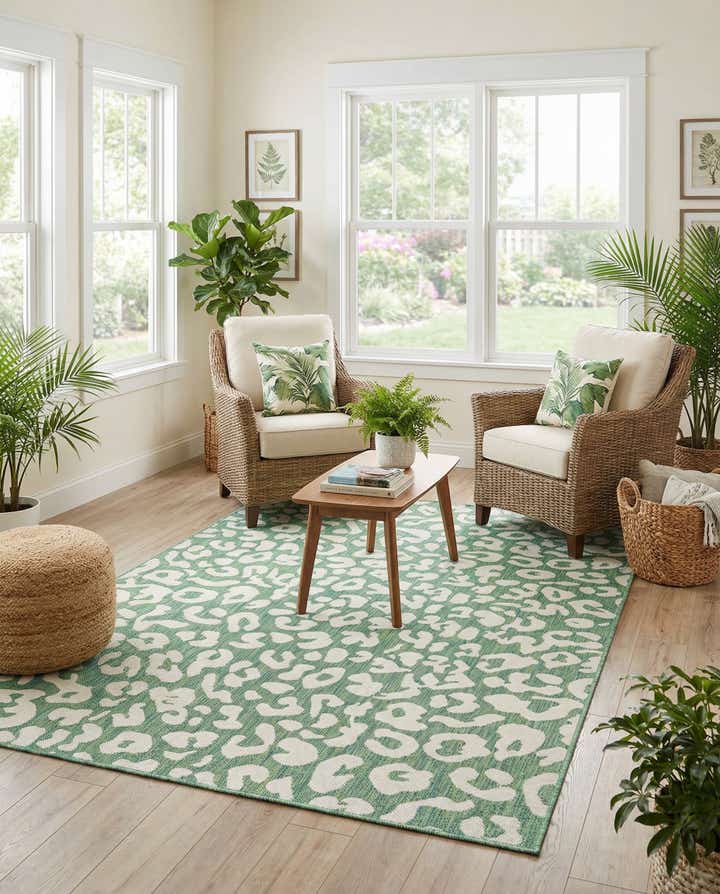 5' 3 x 7' Easy-Clean Safari Indoor / Outdoor Rug