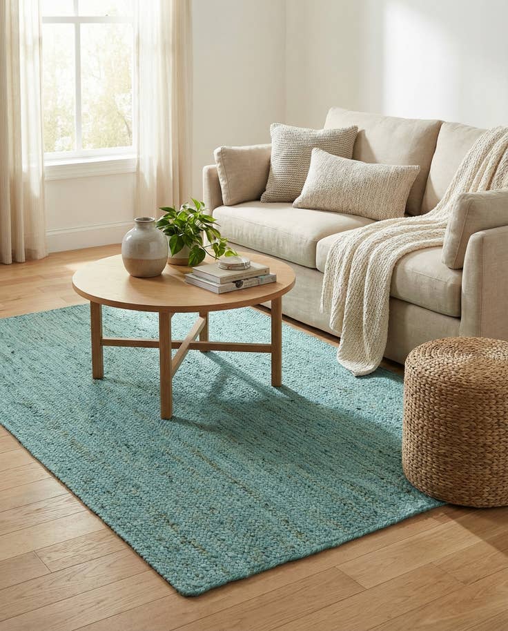 Detail image of 4' 1 x 6' 1 Handmade Braided Jute Rug