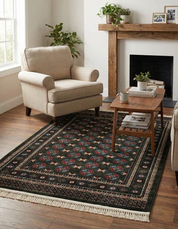 Dark Green Bokhara Rug