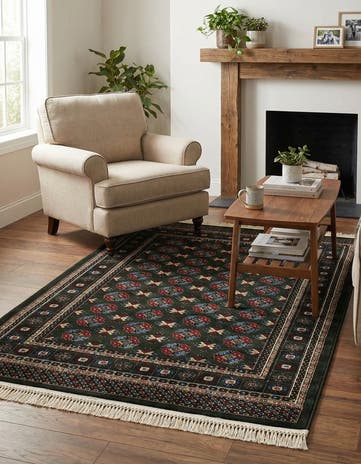 Dark Green Bokhara Rug