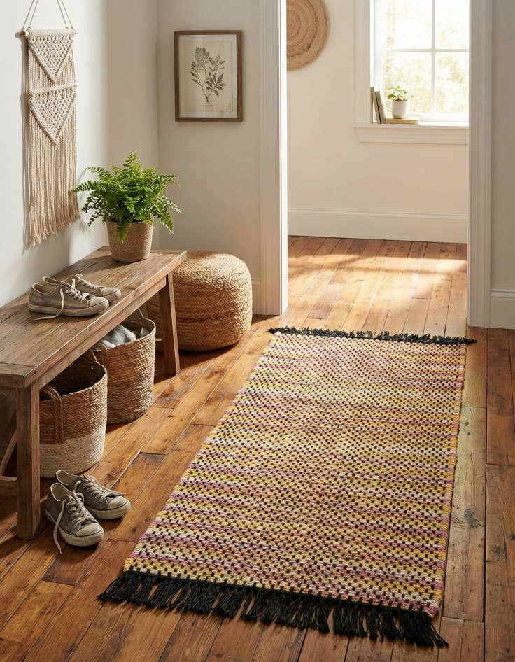 Detail image of 2' 2 x 4'  Hand Woven Chunky Jute Runner Rug