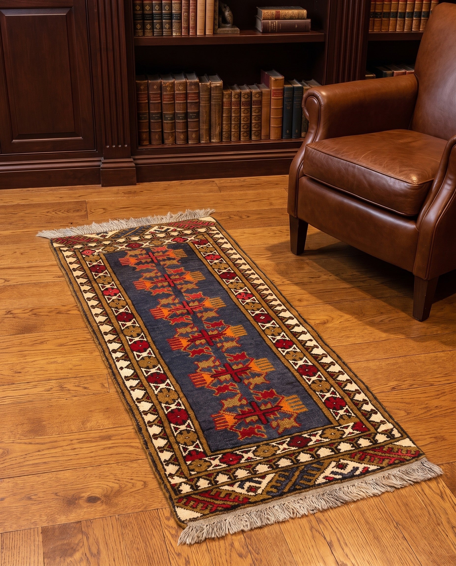 1' 9 x 4' 4 Balouch Wool Runner Rug