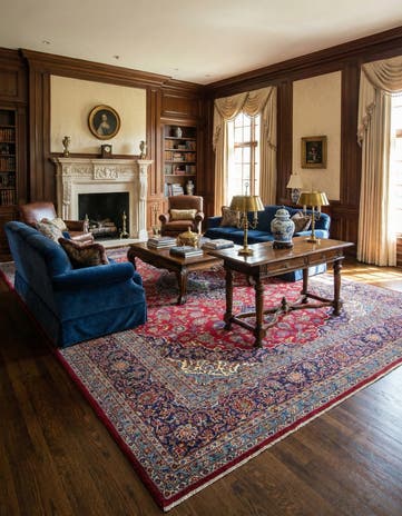 10' 6 x 13' 7 Hand Knotted Kashan Persian Rug