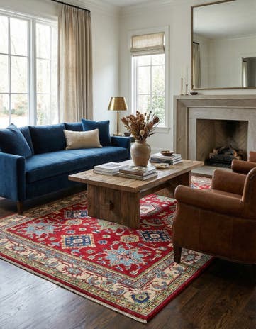 5' 6 x 8' 1 Hand Knotted Kazak Rug