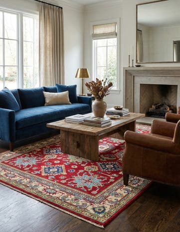 5' 6 x 8' 1 Hand Knotted Kazak Rug