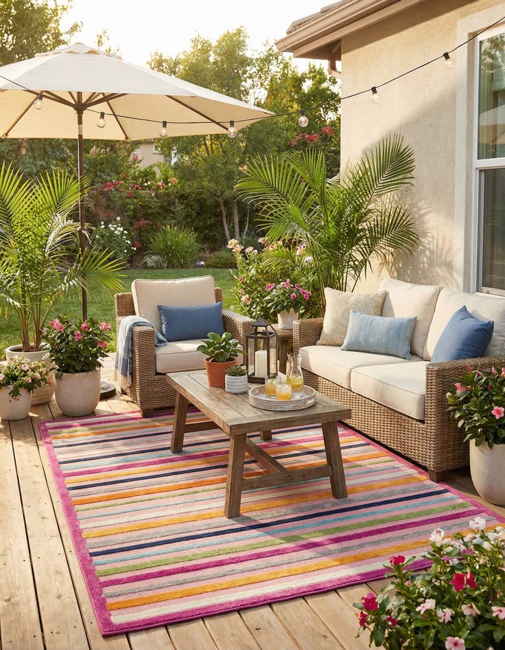 Detail image of 7' x 10'  Washable Aruba Indoor / Outdoor Rug
