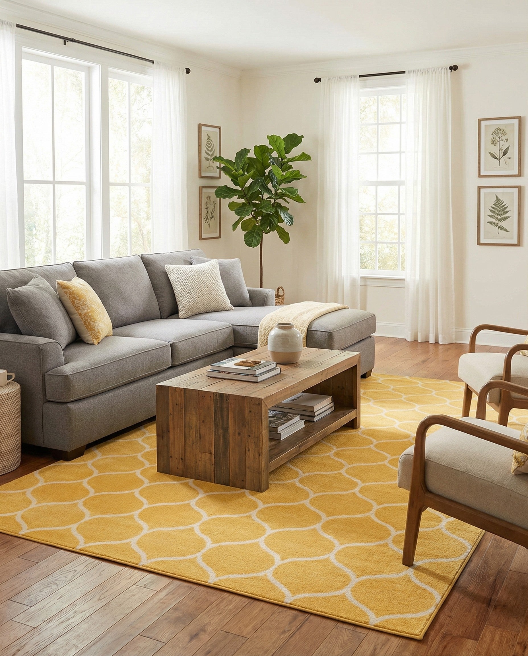  10' x 13' Lattice Frieze Rug