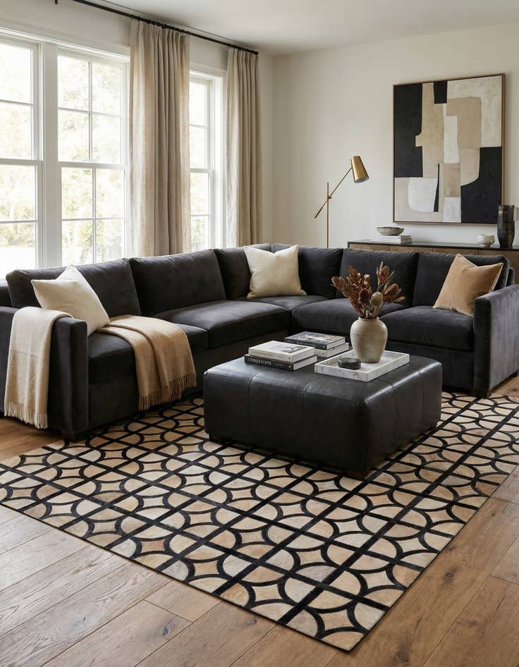 Detail image of 5' x 7' 8 Cowhide Rug