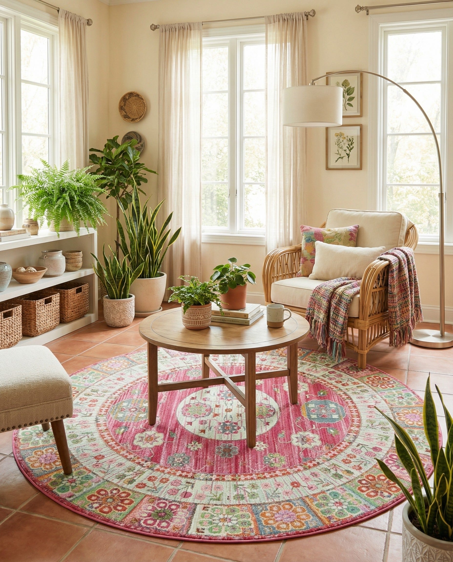 Round Rugs Uk Pink 245cm x 245cm Havana Round Rug | Rugs UK