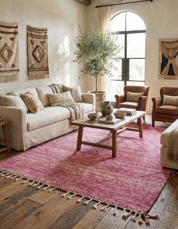 6' 5 x 9' 6 Hand Knotted Moroccan Wool Rug