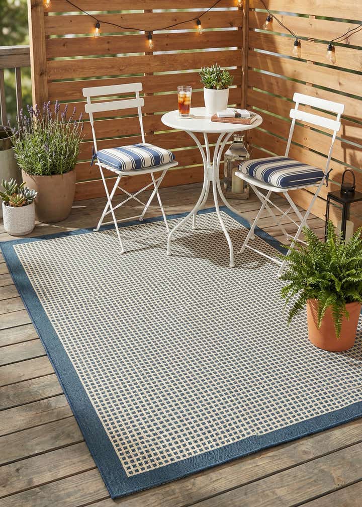 4' x 6' Easy-Clean Border Indoor / Outdoor Rug
