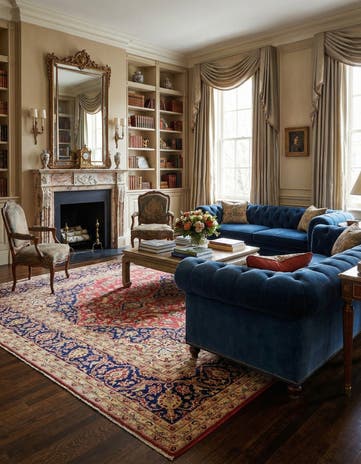9' 8 x 13' Hand Knotted Kashan Persian Wool Rug