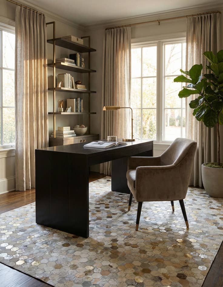 Detail image of 5' x 7' 11 Cowhide - Patchwork Rug