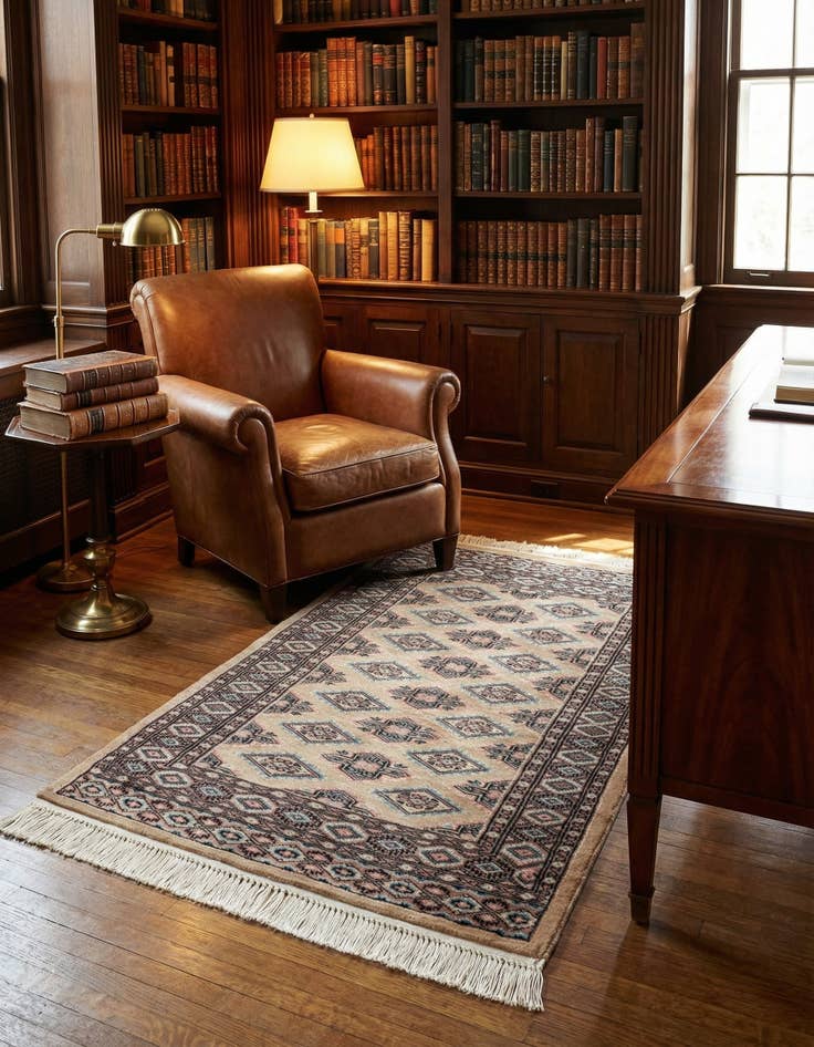 Detail image of 2' 6 x 4' 3 Hand Knotted Bokhara Rug