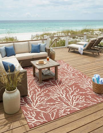 9' x 12' Easy-Clean Coastal Indoor / Outdoor Rug