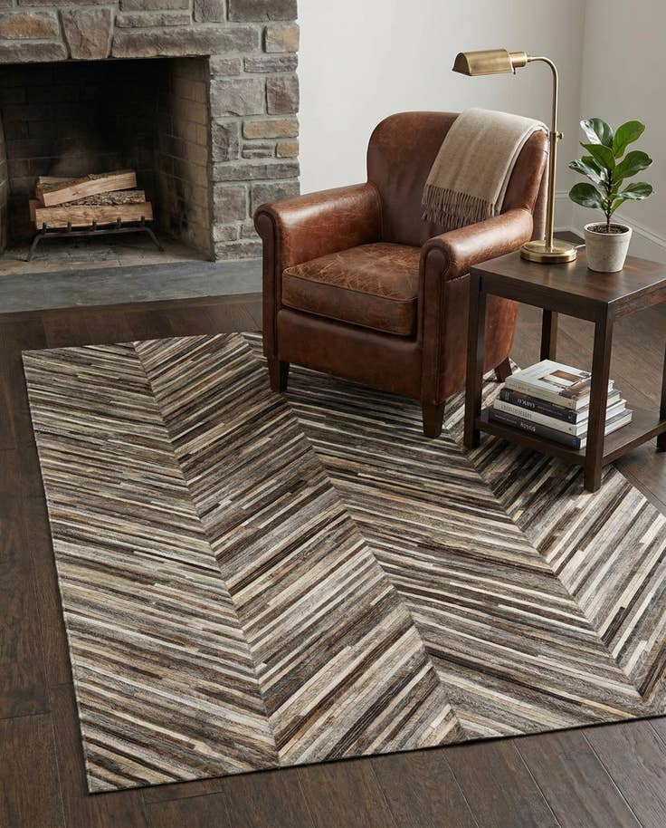 Detail image of 3' 11 x 6' 1 Cowhide - Patchwork Rug