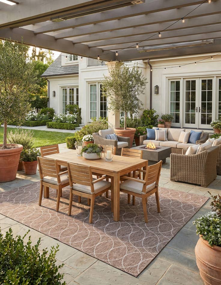 Detail image of 10' x 14'  Washable Trellis Indoor / Outdoor Rug