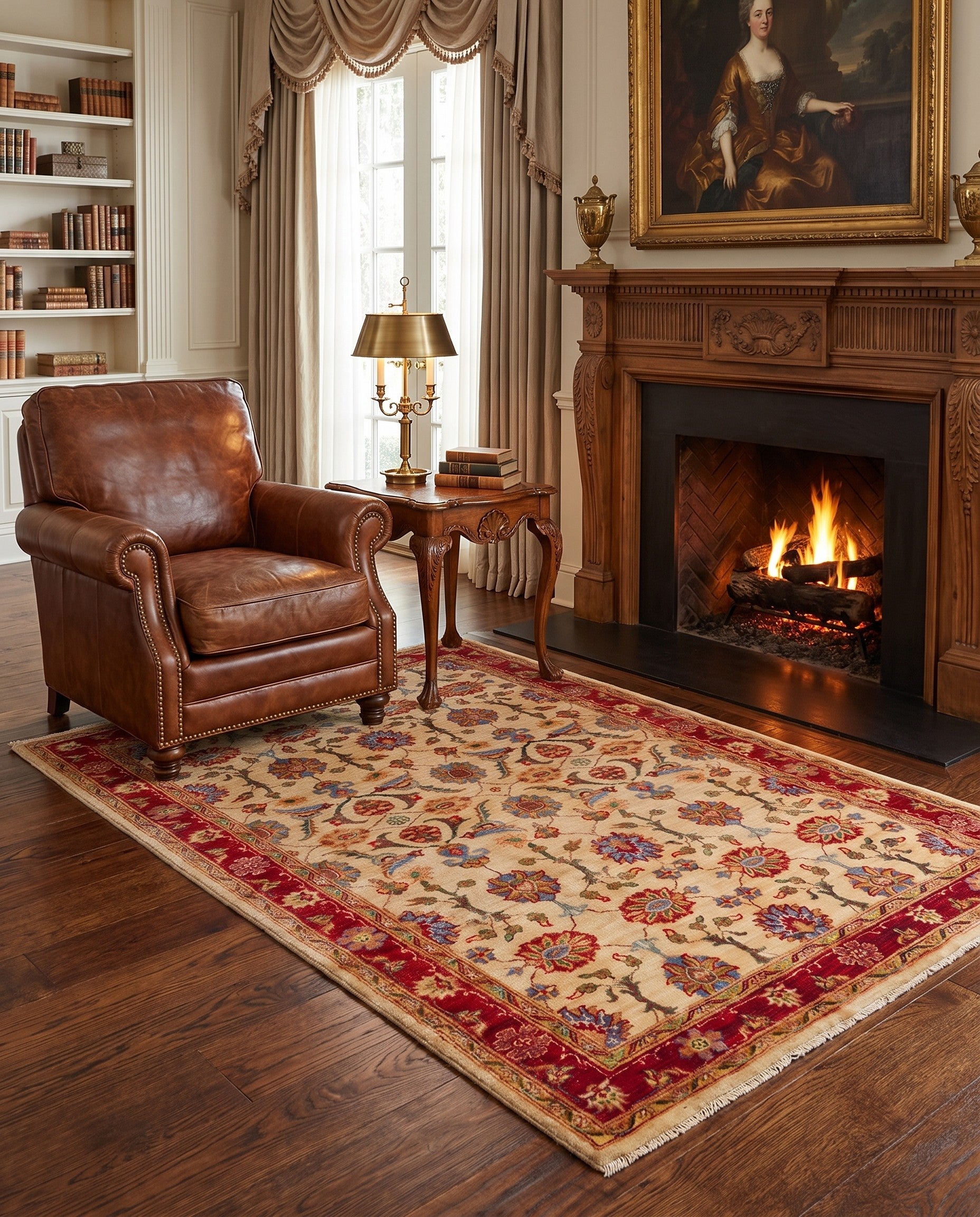 4' x 6' 2 Hand Knotted Peshawar Ziegler Rug