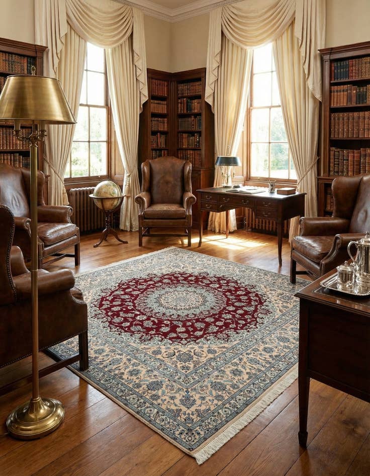 Detail image of  6' 9 x 7' 1 Nain Square Rug