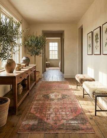 3' 9 x 10' 4 Hand Knotted Ultra Vintage Persian Wool Runner Rug