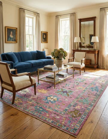 8' x 9' 9 Hand Knotted Oushak Wool Rug