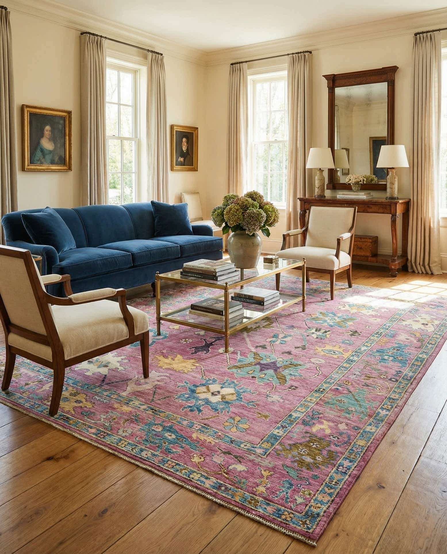 8' x 9' 9 Hand Knotted Oushak Wool Rug