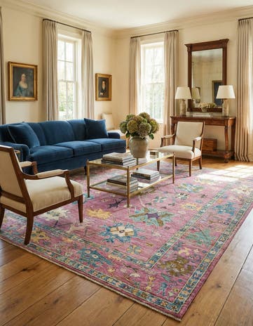 8' x 9' 9 Hand Knotted Oushak Wool Rug