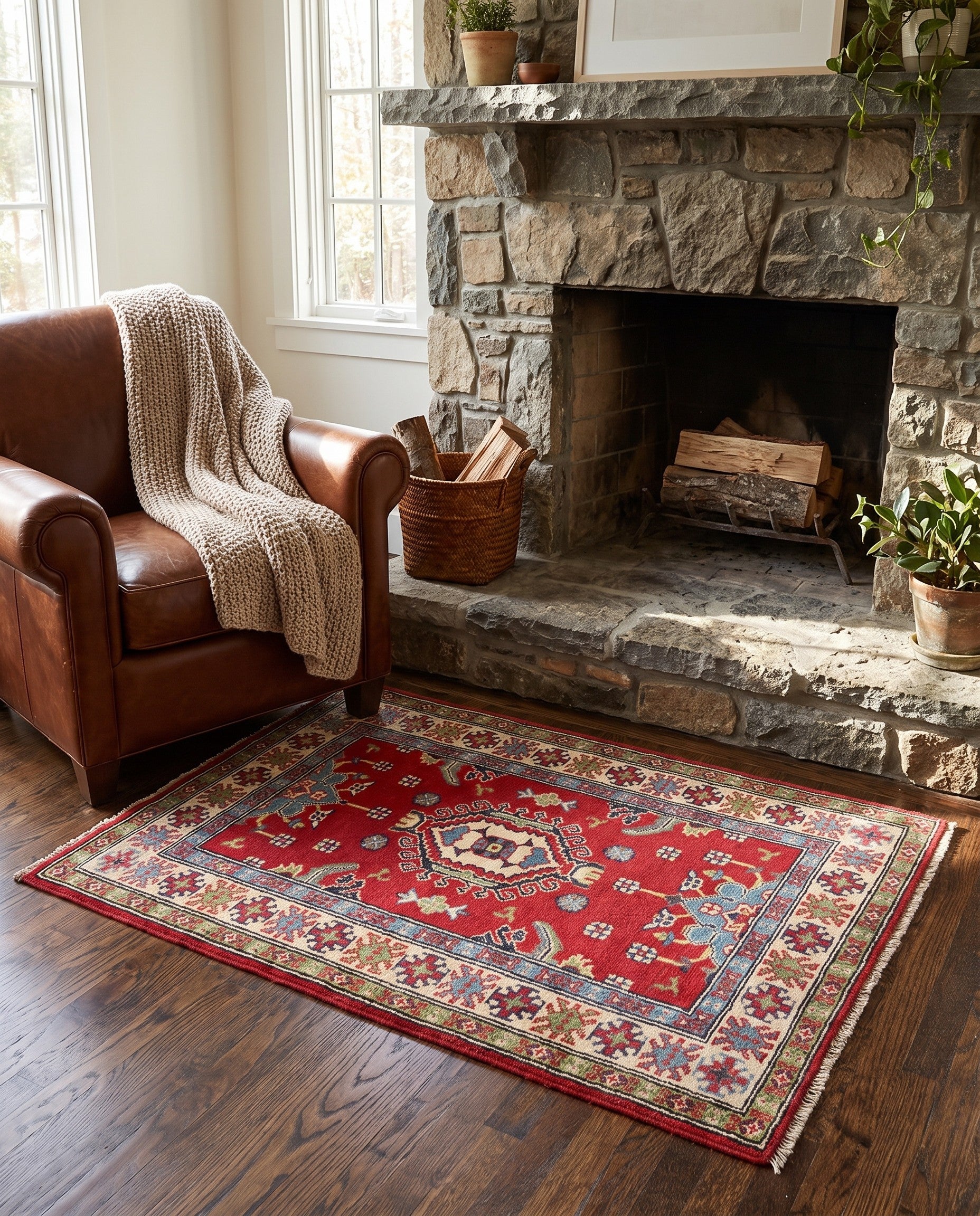 2' 9 x 3' 11 Hand Knotted Kazak Rug