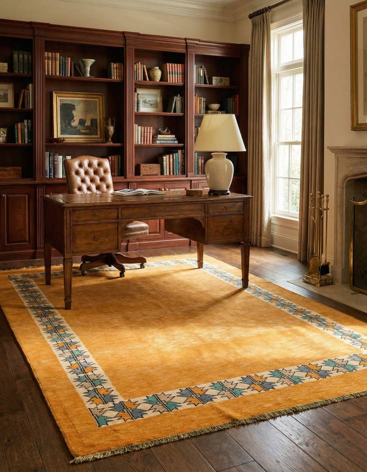 Detail image of  5' 8 x 7' 9  Hand Knotted Peshawar Ziegler Rug