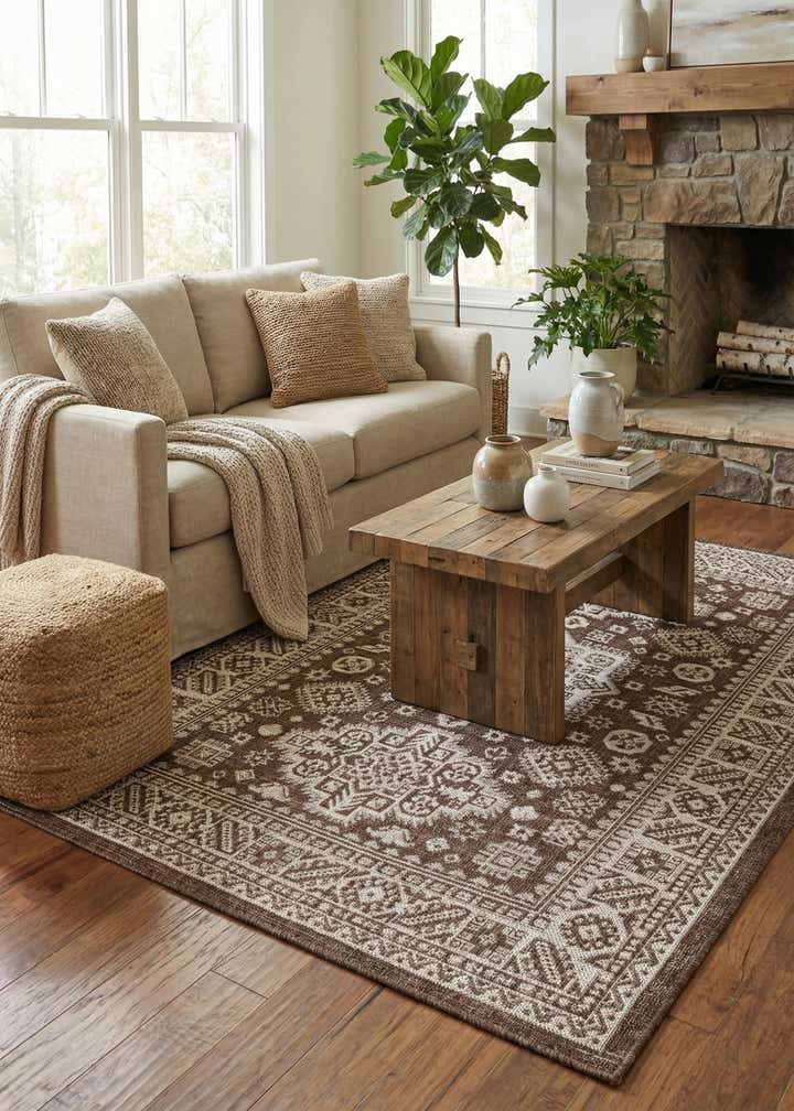 4' x 6' Easy-Clean Aztec Indoor / Outdoor Rug