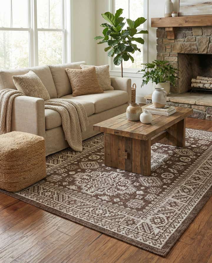 4' x 6' Easy-Clean Aztec Indoor / Outdoor Rug