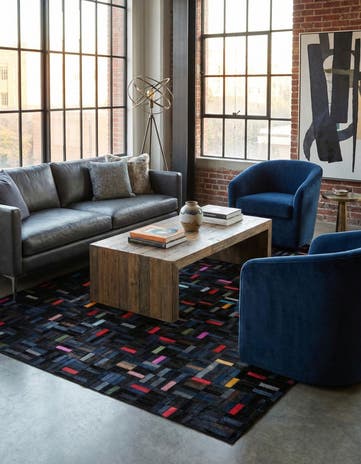 5' 1 x 8' Cowhide - Patchwork Rug