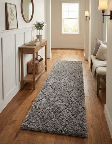 2' 7 x 10' Lattice Shag Runner Rug