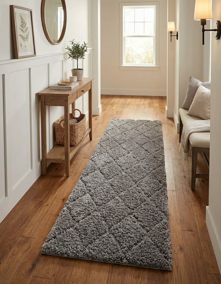 2' 7 x 10' Lattice Shag Runner Rug