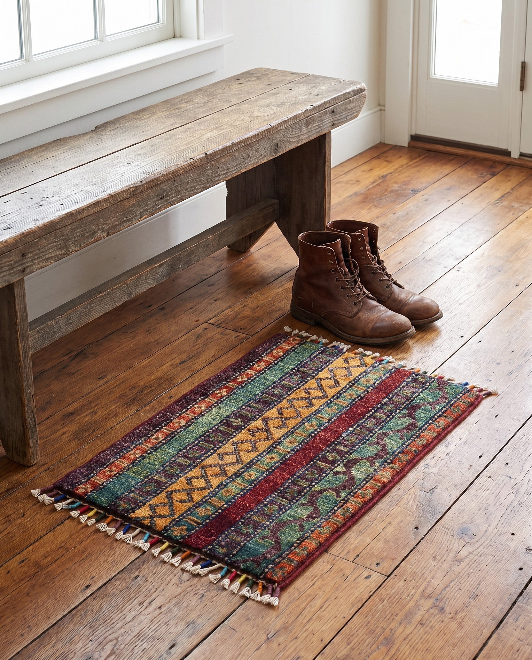 1' 4 x 2' Hand Knotted Ziegler Rug